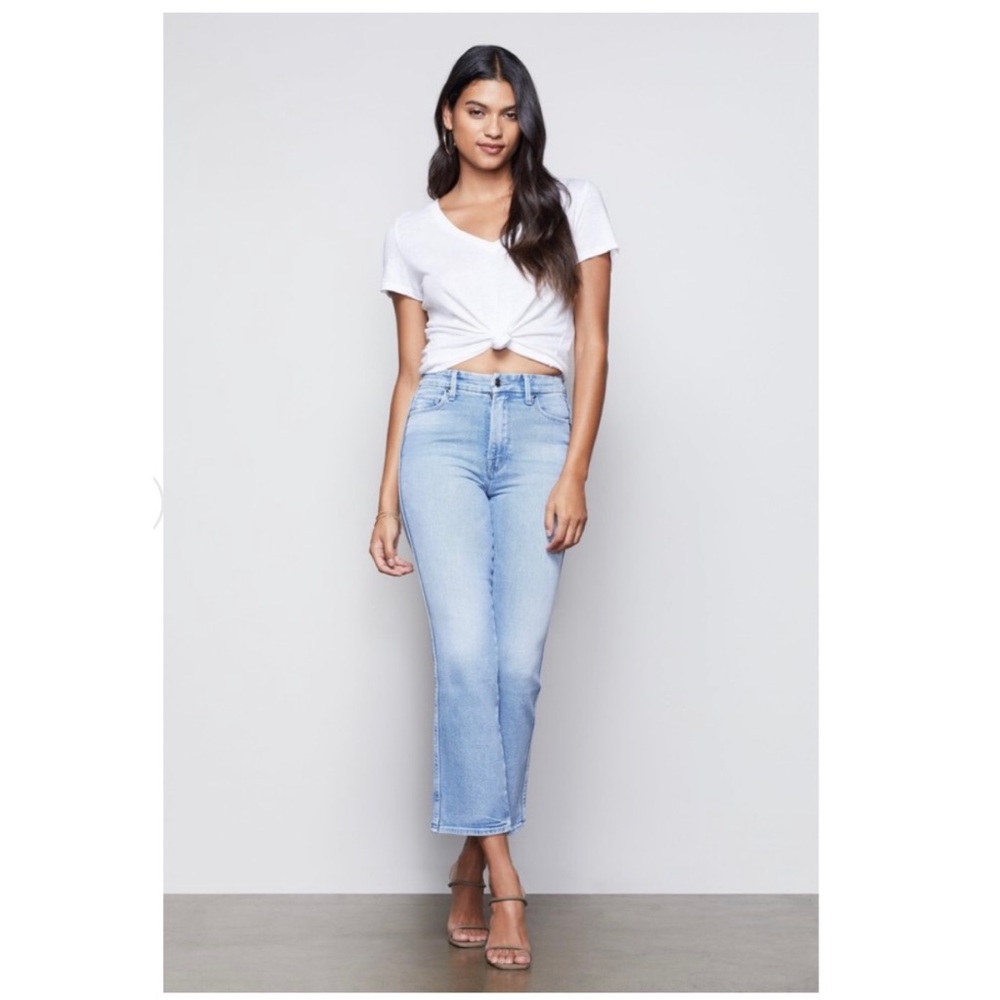 Good American Good Curve Cropped Distressed Jeans size 6 (28)